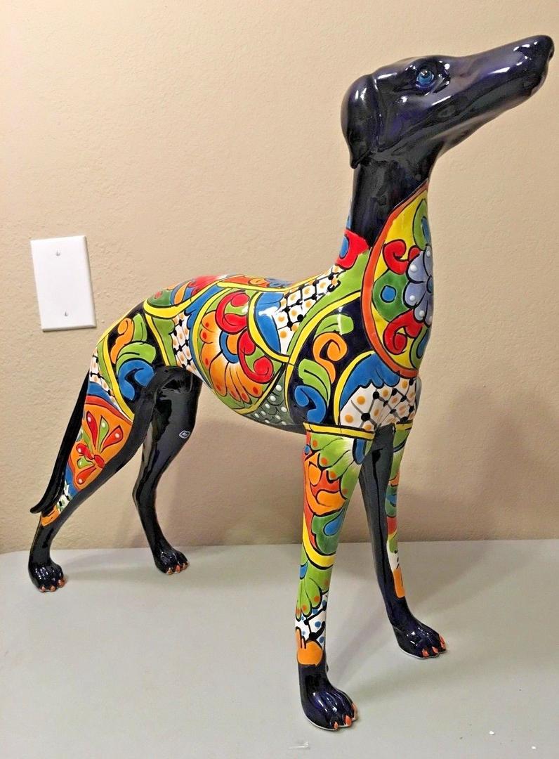 Talavera Sighthound Ceramic Sculpture – 20.5" XL