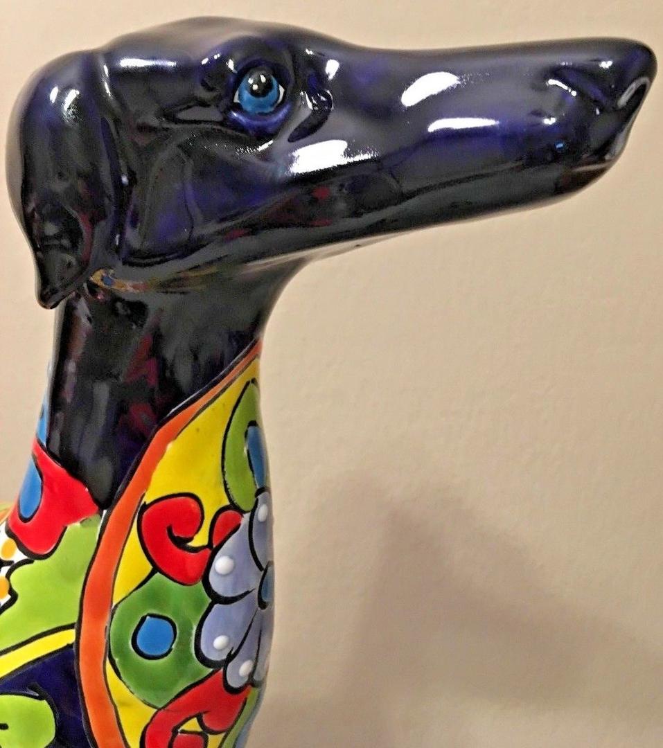Talavera Sighthound Ceramic Sculpture – 20.5" XL