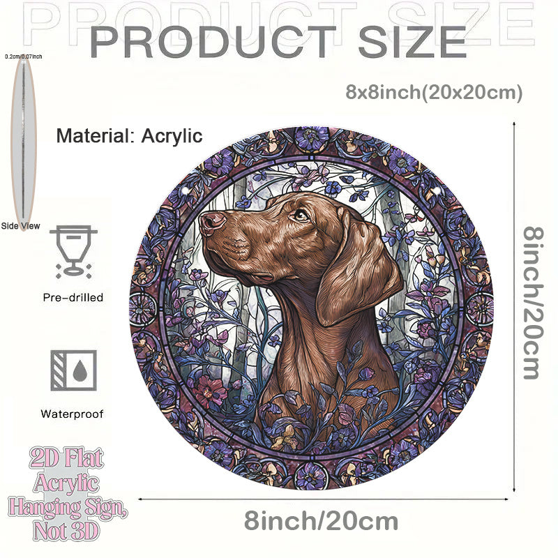Vibrant Vizsla Dog Window Hanging Sun Catcher