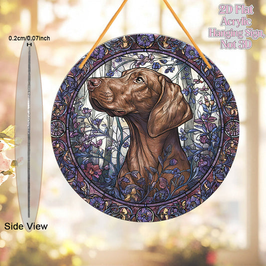 Vibrant Vizsla Dog Window Hanging Sun Catcher