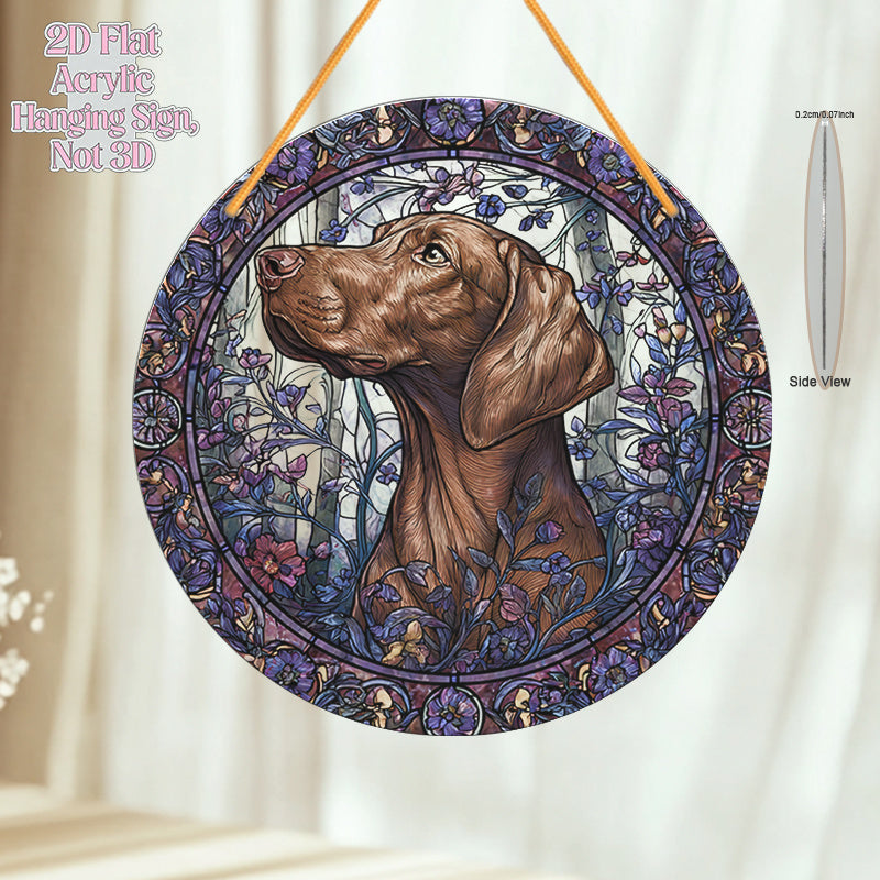 Vibrant Vizsla Dog Window Hanging Sun Catcher