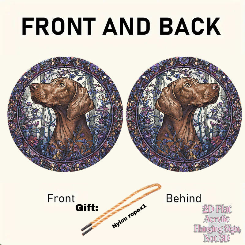 Vibrant Vizsla Dog Window Hanging Sun Catcher