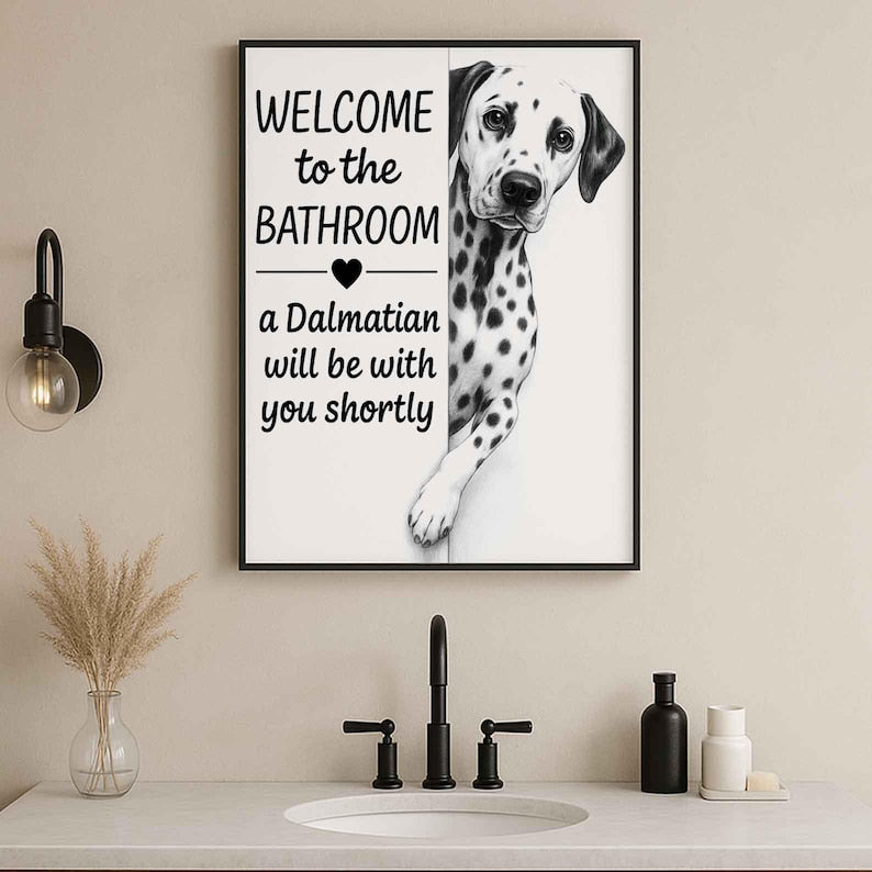 Dalmatian Bathroom Art