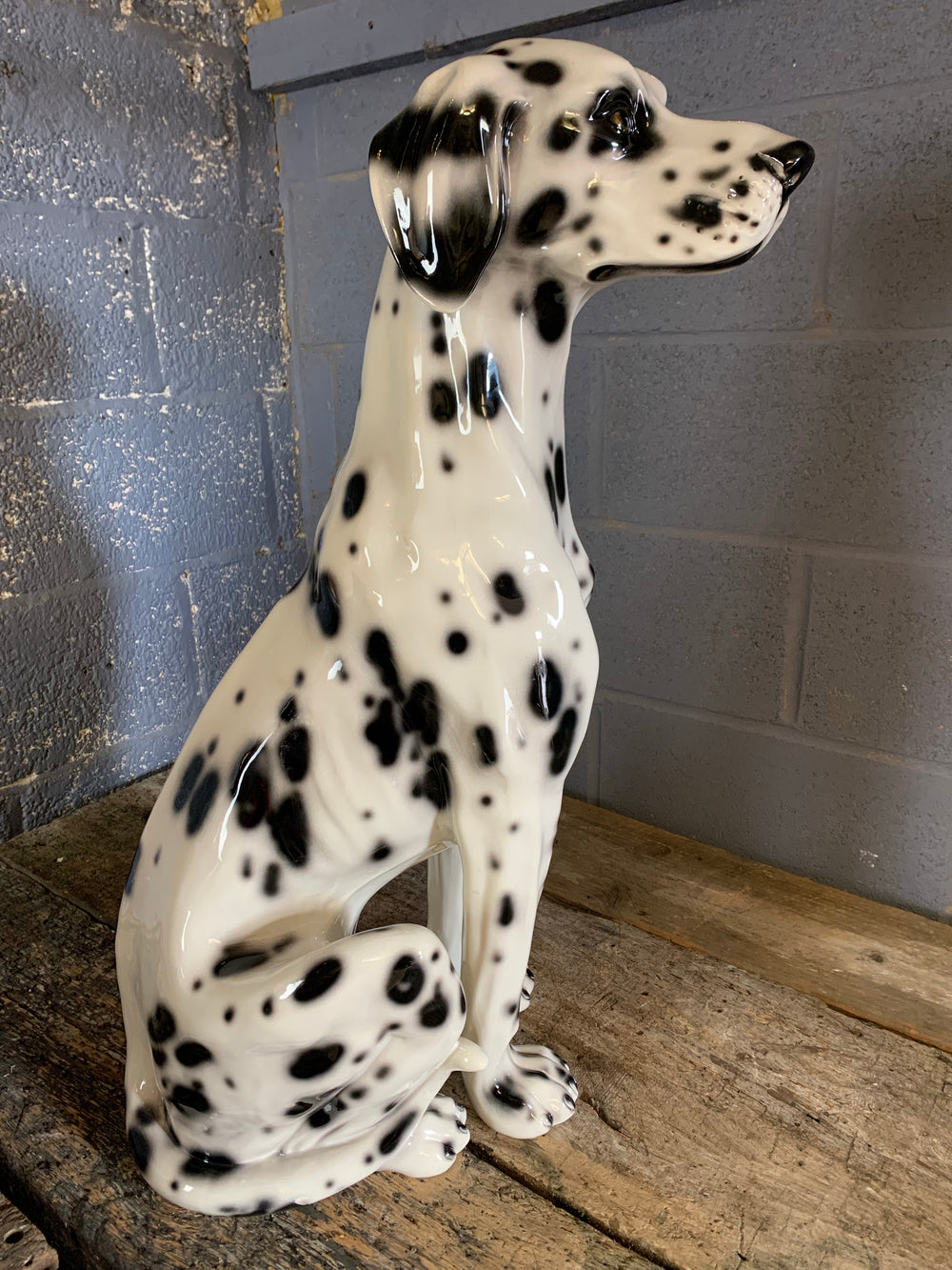 Large Hand-Painted Dalmatian Statue