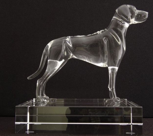 Rhodesian Ridgeback Glass Sculpture